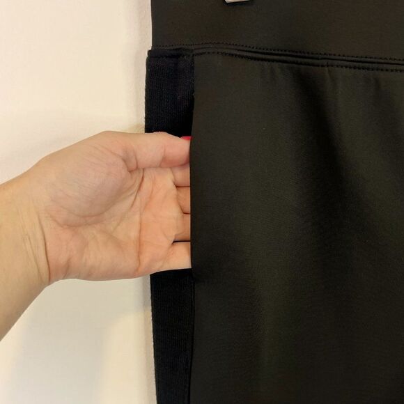 Pam and Gela Black Neoprene Pants with Knit Side Panel - Picture 5 of 7